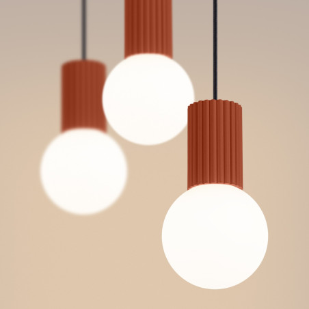 NOWOŚĆ Lampa wisząca HALO 3L ochra czerwonaSL.1995 Sollux