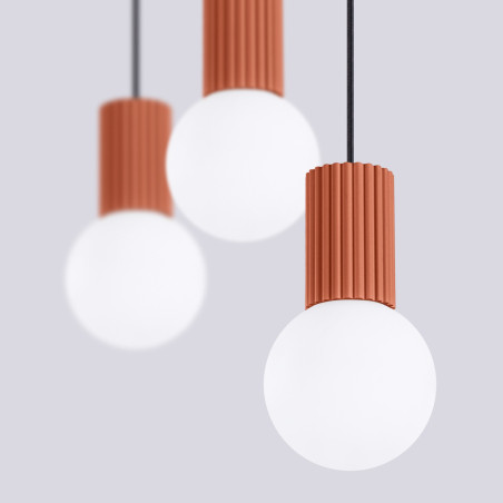 NOWOŚĆ Lampa wisząca HALO 3L ochra czerwonaSL.1995 Sollux