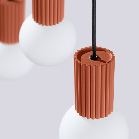 NOWOŚĆ Lampa wisząca HALO 3L ochra czerwonaSL.1995 Sollux