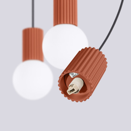 NOWOŚĆ Lampa wisząca HALO 3L ochra czerwonaSL.1995 Sollux
