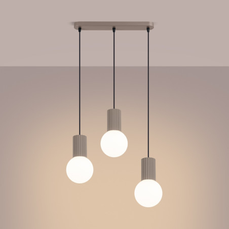 NOWOŚĆ Lampa wisząca HALO 3L taupeSL.1998 Sollux