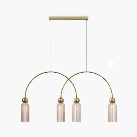 Lampa wisząca szklana złota 4-punktowa MOD302PL-04CG z serii Antic - Lampy Maytoni
