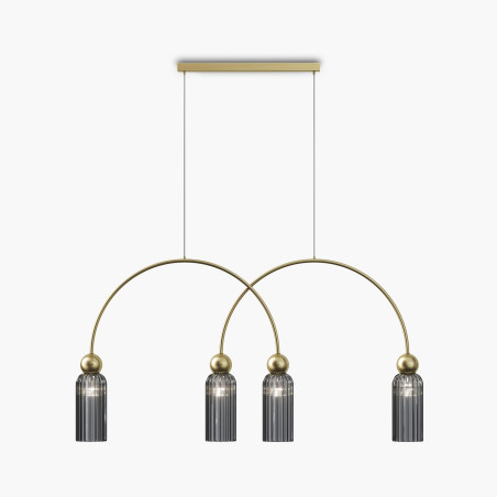 Lampa wisząca szklana złota 4-punktowa MOD302PL-04GR z serii Antic - Lampy Maytoni