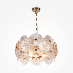 Lampa wisząca szklana brązowa 8-punktowa MOD007PL-08G z serii Aster - Lampy Maytoni