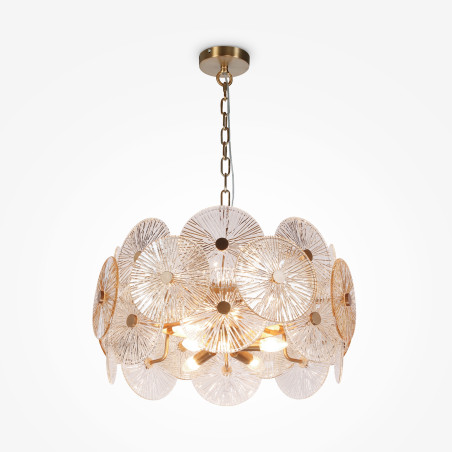 Lampa wisząca szklana brązowa 8-punktowa MOD007PL-08G z serii Aster - Lampy Maytoni