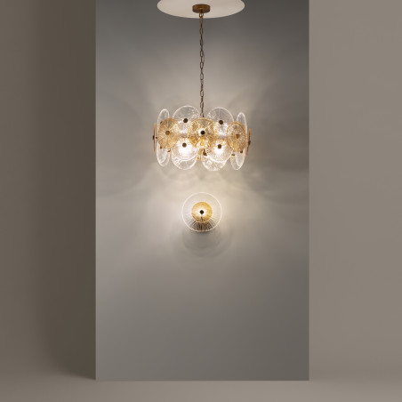Lampa wisząca szklana brązowa 8-punktowa MOD007PL-08G z serii Aster - Lampy Maytoni
