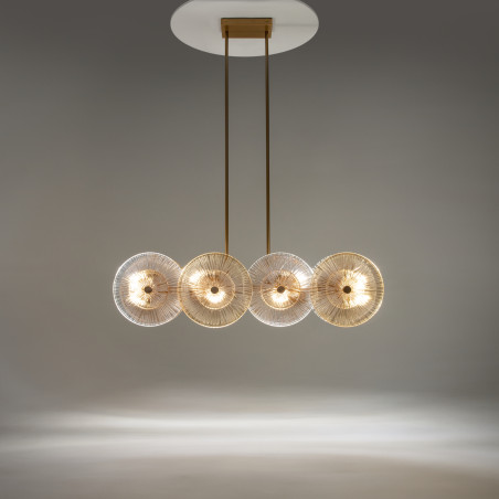 Lampa wisząca szklana złota 8-punktowa MOD007PL-08G1 z serii Aster - Lampy Maytoni