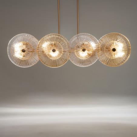 Lampa wisząca szklana złota 8-punktowa MOD007PL-08G1 z serii Aster - Lampy Maytoni