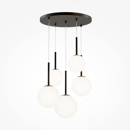 Lampa wisząca szklana czarna 5-punktowa MOD321PL-05B z serii Basic form - Lampy Maytoni