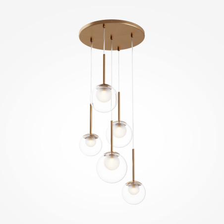 Lampa wisząca szklana złota 5-punktowa MOD521PL-05G z serii Basic form - Lampy Maytoni