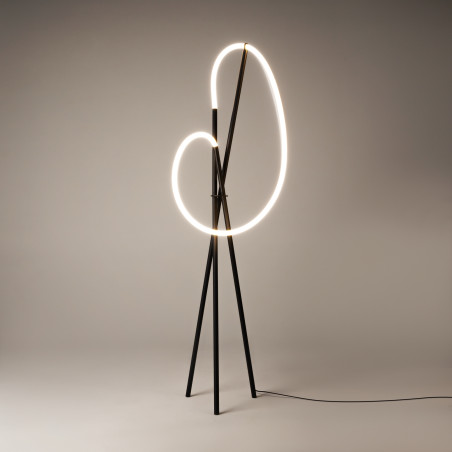 Lampa podłogowa silikonowa czarna MOD369FL-L36B3K z serii Crochet - Lampy Maytoni
