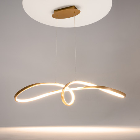 Lampa wisząca silikonowa złota MOD156PL-L52G4K z serii Curve - Lampy Maytoni