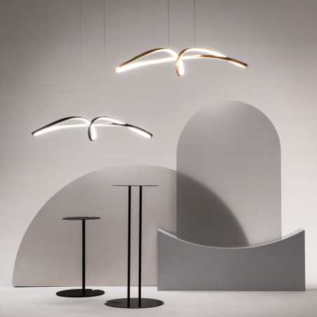 Lampa wisząca silikonowa złota MOD156PL-L52G4K z serii Curve - Lampy Maytoni