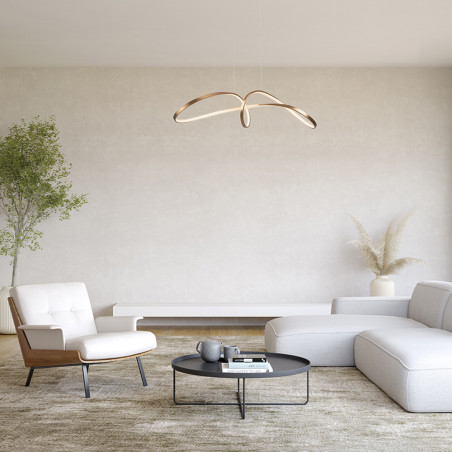 Lampa wisząca silikonowa złota MOD156PL-L52G4K z serii Curve - Lampy Maytoni