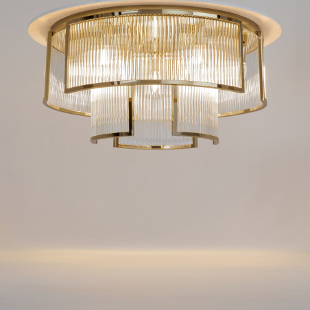 Plafon szklany złoty 9-punktowy MOD174CL-09G z serii Frame - Lampy Maytoni