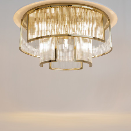 Plafon szklany złoty 9-punktowy MOD174CL-09G z serii Frame - Lampy Maytoni