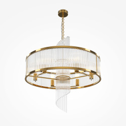 Lampa wisząca szklana złota 6-punktowa MOD174PL-06G z serii Frame - Lampy Maytoni
