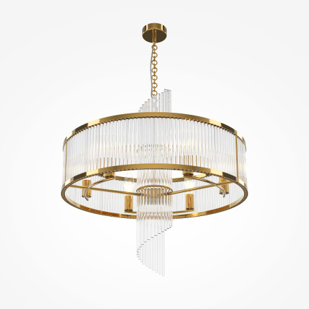 Lampa wisząca szklana złota 6-punktowa MOD174PL-06G z serii Frame - Lampy Maytoni