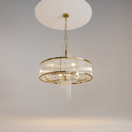 Lampa wisząca szklana złota 6-punktowa MOD174PL-06G z serii Frame - Lampy Maytoni