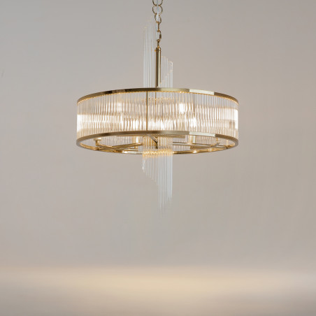Lampa wisząca szklana złota 6-punktowa MOD174PL-06G z serii Frame - Lampy Maytoni