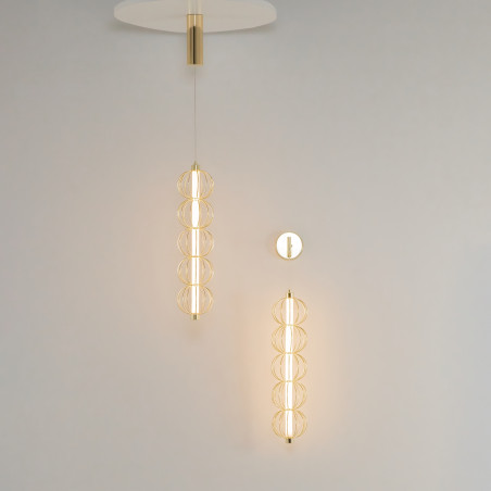 Lampa wisząca metalowa złota MOD216PL-L10G3K z serii Golden Cage - Lampy Maytoni