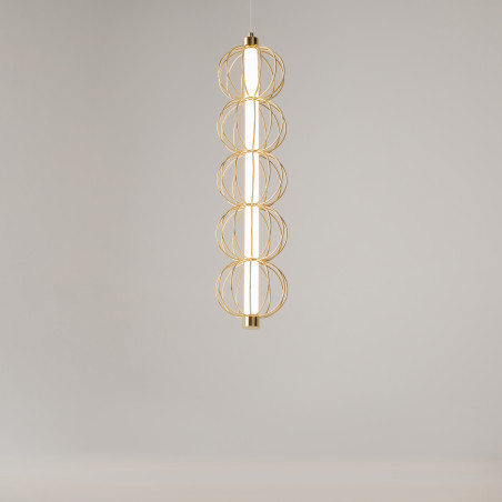Lampa wisząca metalowa złota MOD216PL-L10G3K z serii Golden Cage - Lampy Maytoni