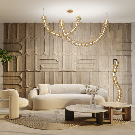 Lampa wisząca metalowa złota MOD216PL-L55G3K z serii Golden Cage - Lampy Maytoni