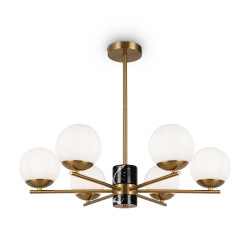 Lampa wisząca szklana mosiężna 6-punktowa MOD187PL-06BS z serii Marble - Lampy Maytoni
