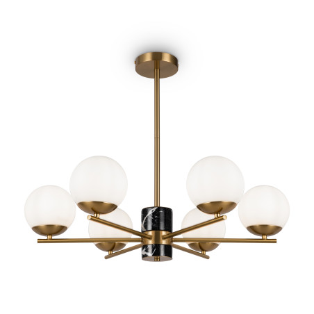 Lampa wisząca szklana mosiężna 6-punktowa MOD187PL-06BS z serii Marble - Lampy Maytoni