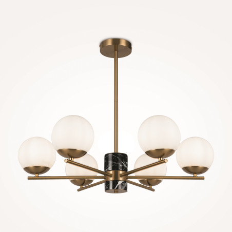 Lampa wisząca szklana mosiężna 6-punktowa MOD187PL-06BS z serii Marble - Lampy Maytoni