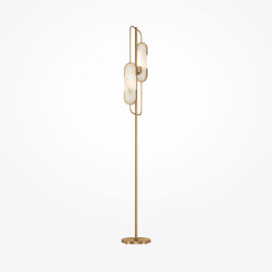 Lampa podłogowa alabastrowa mosiężna 2-punktowa MOD099FL-02G z serii Marmo - Lampy Maytoni