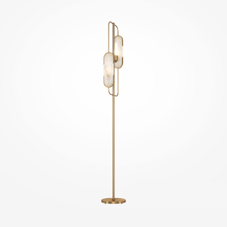 Lampa podłogowa alabastrowa mosiężna 2-punktowa MOD099FL-02G z serii Marmo - Lampy Maytoni