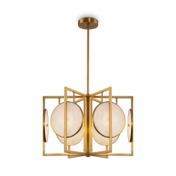 Lampa wisząca alabastrowa mosiężna 6-punktowa MOD099PL-06G z serii Marmo - Lampy Maytoni