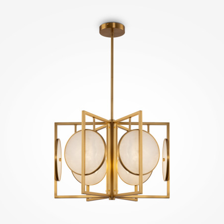 Lampa wisząca alabastrowa mosiężna 6-punktowa MOD099PL-06G z serii Marmo - Lampy Maytoni