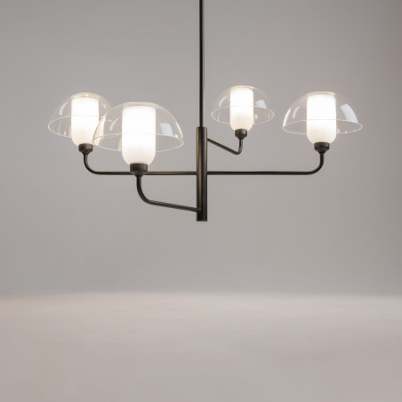 Lampa wisząca szklana czarna 4-punktowa MOD177PL-04B z serii Memory - Lampy Maytoni