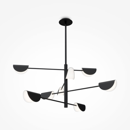 Lampa wisząca metalowa czarna 8-punktowa MOD126PL-08B z serii Mollis - Lampy Maytoni