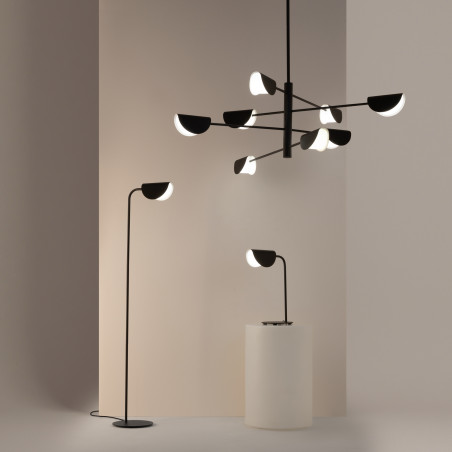 Lampa wisząca metalowa czarna 8-punktowa MOD126PL-08B z serii Mollis - Lampy Maytoni