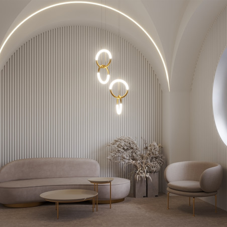 Lampa wisząca akrylowa złota MOD165PL-L18G3K z serii Node - Lampy Maytoni