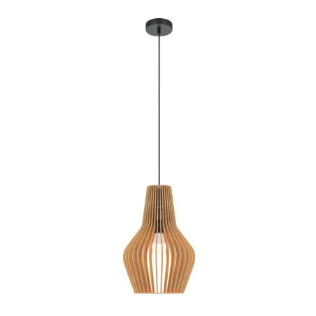Lampa wisząca drewniana czarna MOD191PL-01W1 z serii Roots - Lampy Maytoni