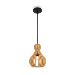 Lampa wisząca drewniana czarna MOD192PL-01W z serii Roots - Lampy Maytoni