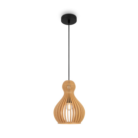 Lampa wisząca drewniana czarna MOD192PL-01W z serii Roots - Lampy Maytoni