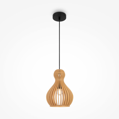 Lampa wisząca drewniana czarna MOD192PL-01W z serii Roots - Lampy Maytoni