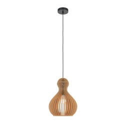 Lampa wisząca drewniana czarna MOD192PL-01W1 z serii Roots - Lampy Maytoni
