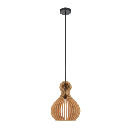 Lampa wisząca drewniana czarna MOD192PL-01W1 z serii Roots - Lampy Maytoni