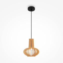 Lampa wisząca drewniana czarna MOD193PL-01W z serii Roots - Lampy Maytoni