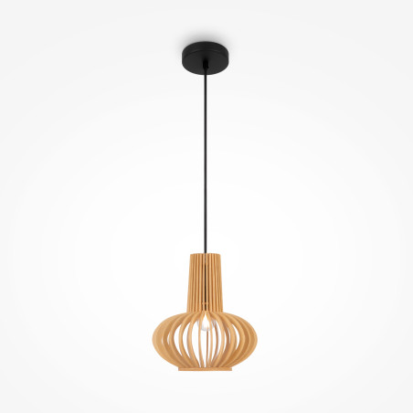 Lampa wisząca drewniana czarna MOD193PL-01W z serii Roots - Lampy Maytoni