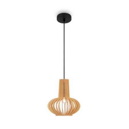 Lampa wisząca drewniana czarna MOD193PL-01W z serii Roots - Lampy Maytoni