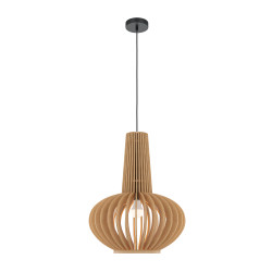 Lampa wisząca drewniana czarna MOD193PL-01W1 z serii Roots - Lampy Maytoni