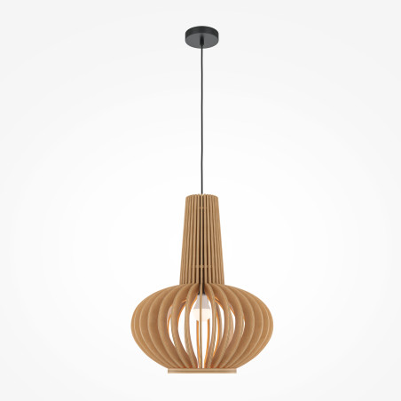 Lampa wisząca drewniana czarna MOD193PL-01W1 z serii Roots - Lampy Maytoni