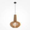 Lampa wisząca drewniana czarna MOD193PL-01W1 z serii Roots - Lampy Maytoni